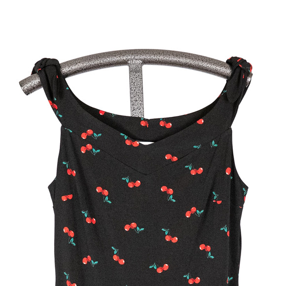 New York & Co All-Over Cherry Print Dress Size LARGE Casual Light-Hearted Whimsy - Picture 2 of 5